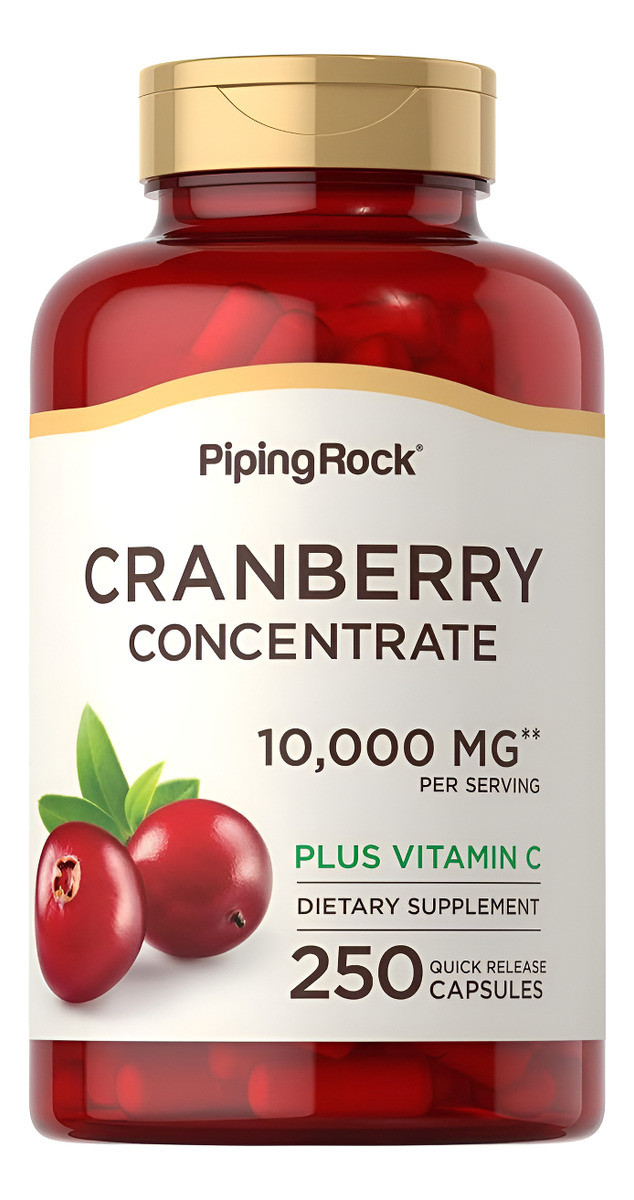 Piping Rock Pastillas De Arándano Para Mujeres | 10,000 Mg | 250 Cápsulas | Extracto Concentrado Más Vitamina C | Suple