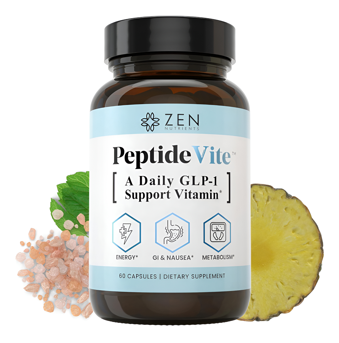 Peptidevite Glp-1 Vitamina De Apoyo Para Aliviar Las Náuseas, Apoyo Metabólico De Glucosa Y Salud Intestinal Con Probió