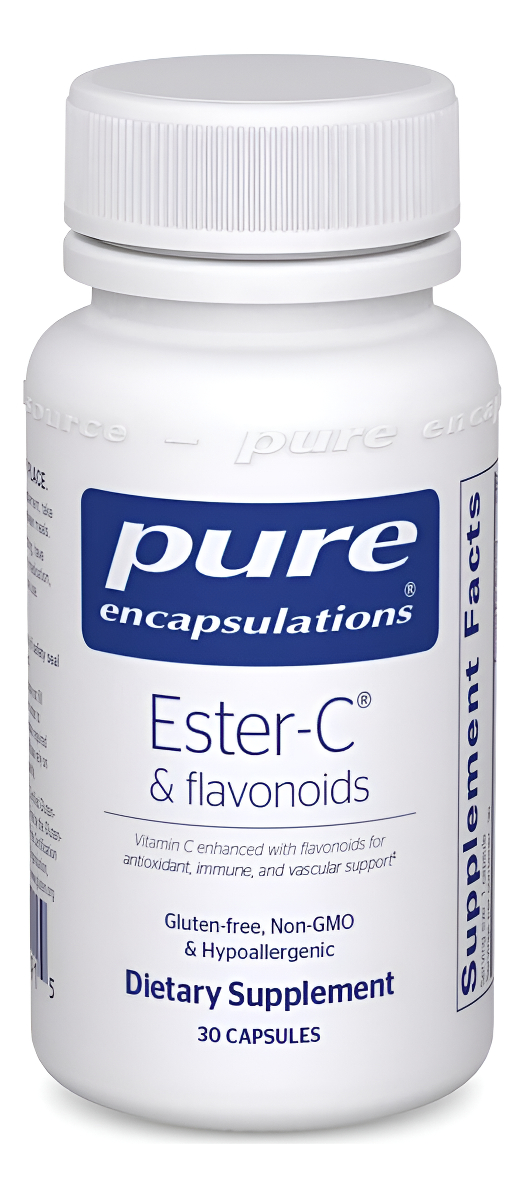 Pure Encapsulations Ester-c Y Flavonoides - Suplemento De Vitamina C Para Antioxidantes 30 Cápsulas