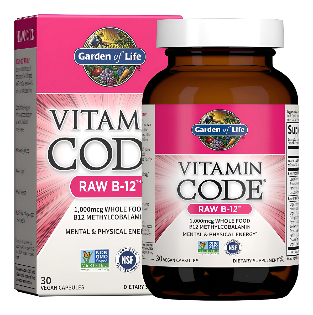 Garden Of Life Vitamin Code B12 Cruda 30 Cápsulas Veganas