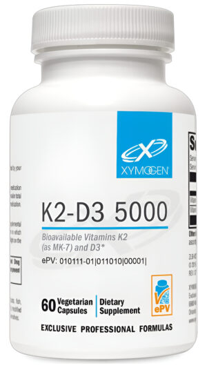 Xymogen Vitamina D3 K2 Con 180 Mcg De Vit Vitamina D Biodisponible 5000 Ui (colecalciferol) Con Vitamina K2 Mk-7