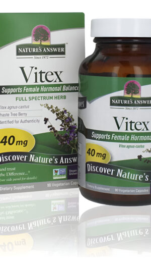 Nature's Answer Vitex Agnus-castus Chastetree Berry 40 Mg 90 Cápsulas | Suplemento De Apoyo Femenino | Sin Gluten | Sin