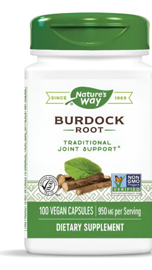 Nature's Way Raíz De Bardana, 950 Mg Por Porción, 100 Cápsulas Veganas (el Embalaje Puede Variar)