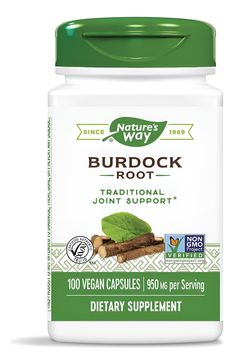 Nature's Way Raíz De Bardana, 950 Mg Por Porción, 100 Cápsulas Veganas (el Embalaje Puede Variar)