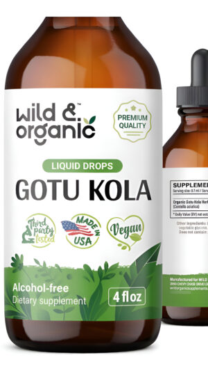 Gotu Kola Drops - Extracto Líquido De Hierba Gotu Kola Orgánica, Tintura De Centella Asiática, Vegano, Sin Alcohol, 4 O