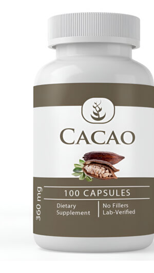 Pure Original Ingredients Cacao, (100 Cápsulas) Siempre Puro, Sin Aditivos Ni Rellenos, Verificado Por Laboratorio