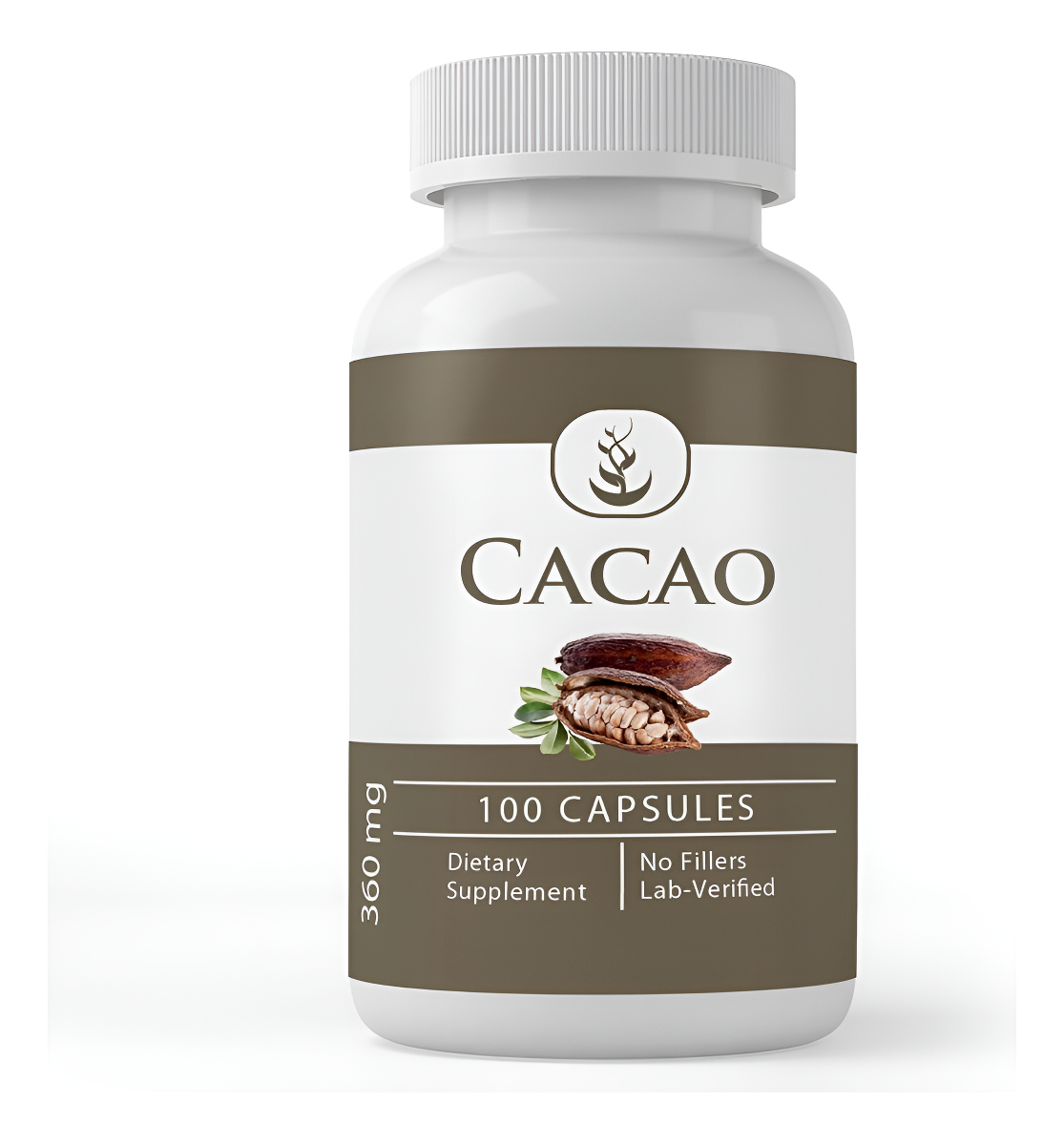 Pure Original Ingredients Cacao, (100 Cápsulas) Siempre Puro, Sin Aditivos Ni Rellenos, Verificado Por Laboratorio