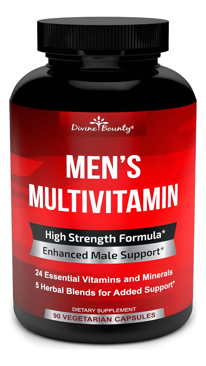 Multivitamínico Diario Para Hombres Con Complejo De Vitamina A C, D, E K B, Calcio, Magnesio, Selenio, Zinc Más Corazón