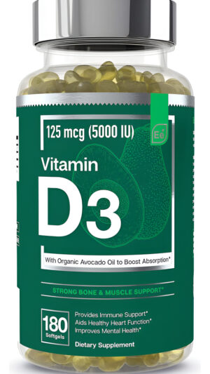 Essential Elements Vitaminas D3 5000 Ui 90 Cápsulas Blandas Con Aceite De Oliva