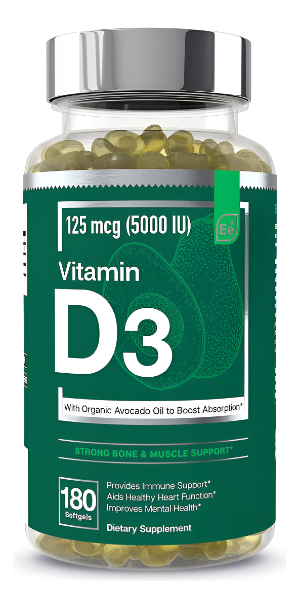 Essential Elements Vitaminas D3 5000 Ui 90 Cápsulas Blandas Con Aceite De Oliva