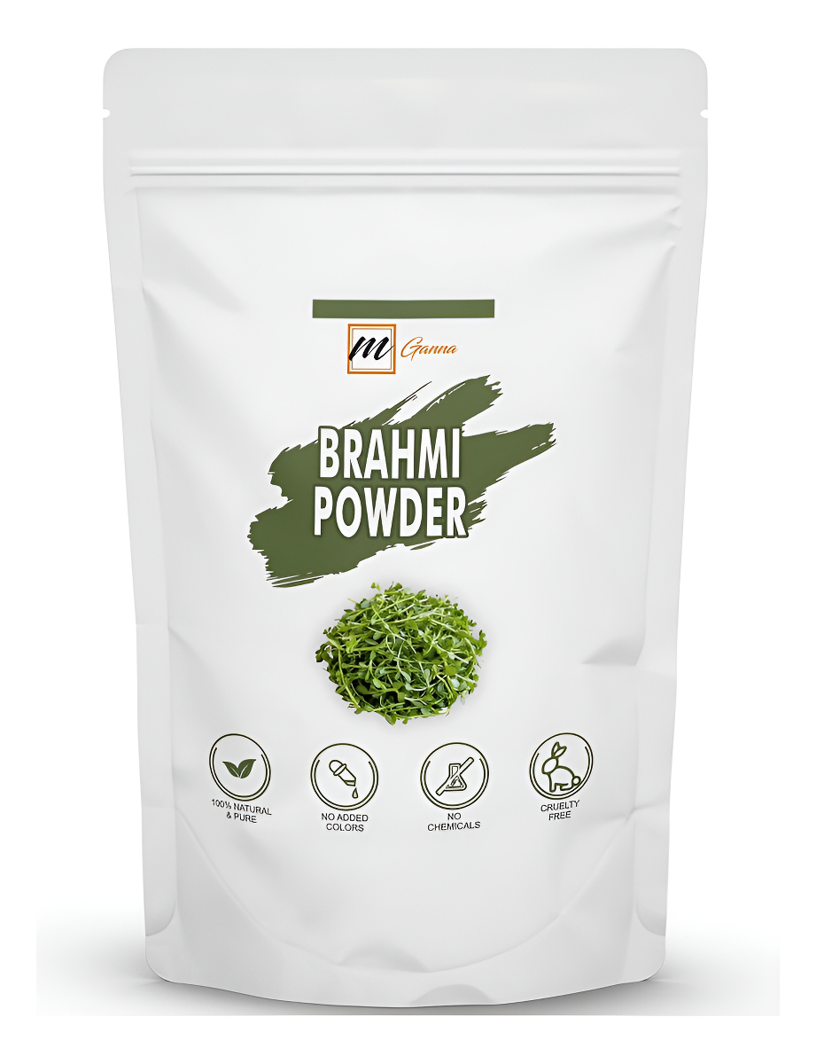 Mganna Polvo Brahmi 100% Puro Y Natural | Polvo De Bacopa Monnieri Para Cabello Y Salud 0.5 Libras / 227 Gms