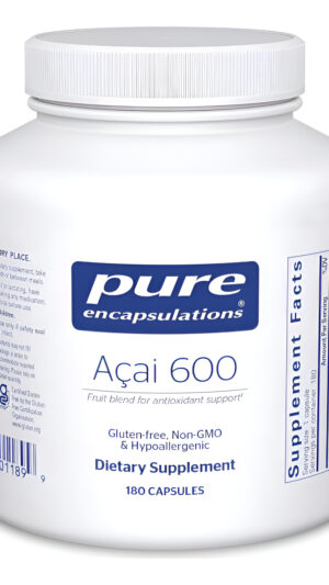 Pure Encapsulations Acai 600 | Suplemento De Bayas Para Fibra, Apoyo Inmunológico, Antioxidantes Y Flavonoides* | 180 C