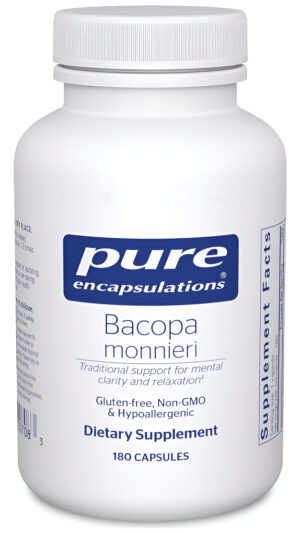 Pure Encapsulations Bacopa Monnieri | Suplemento Para El Cerebro, La Memoria, La Concentración Y El Estrés.* | 180 Cáps