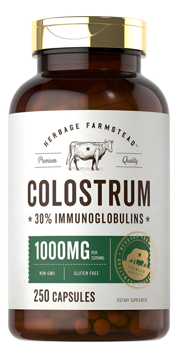 Carlyle Cápsulas De Calostro | 1000 Mg | 250 Unidades | 30% Igg | Sin Omg, Suplemento Sin Gluten | Por Herbage Farmstea
