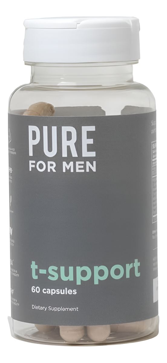 Pure For Men Suplemento T-support | Apoyo Total Vegetariano Para Hombres Con Maca, Vitamina D Y Ashwagandha, Salud Musc