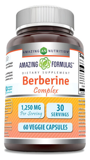 Amazing Formulas Berberina Con Melón Amargo Y Extracto De Banaba Complejo | 1250 Mg Por Porción | Cápsulas Vegetarianas