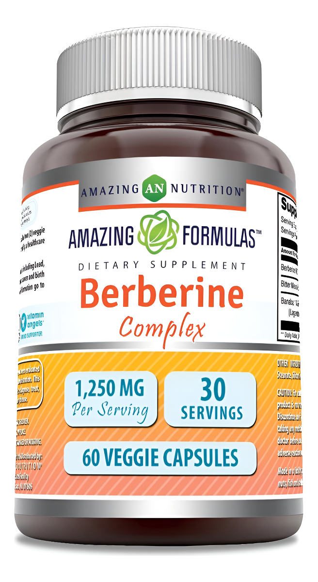 Amazing Formulas Berberina Con Melón Amargo Y Extracto De Banaba Complejo | 1250 Mg Por Porción | Cápsulas Vegetarianas