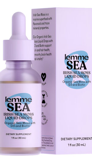 Lemme Irish Sea Moss - Gotas Líquidas Orgánicas Con Vitamina D3 Y Biotina Para Apoyo De Minerales Traza, Inmunidad, Cab
