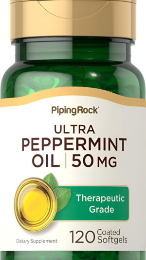 Piping Rock Cápsulas Blandas De Aceite De Menta | 50 Mg | 120 Unidades | Suplemento De Grado Terapéutico | Sin Omg, Sin Gluten