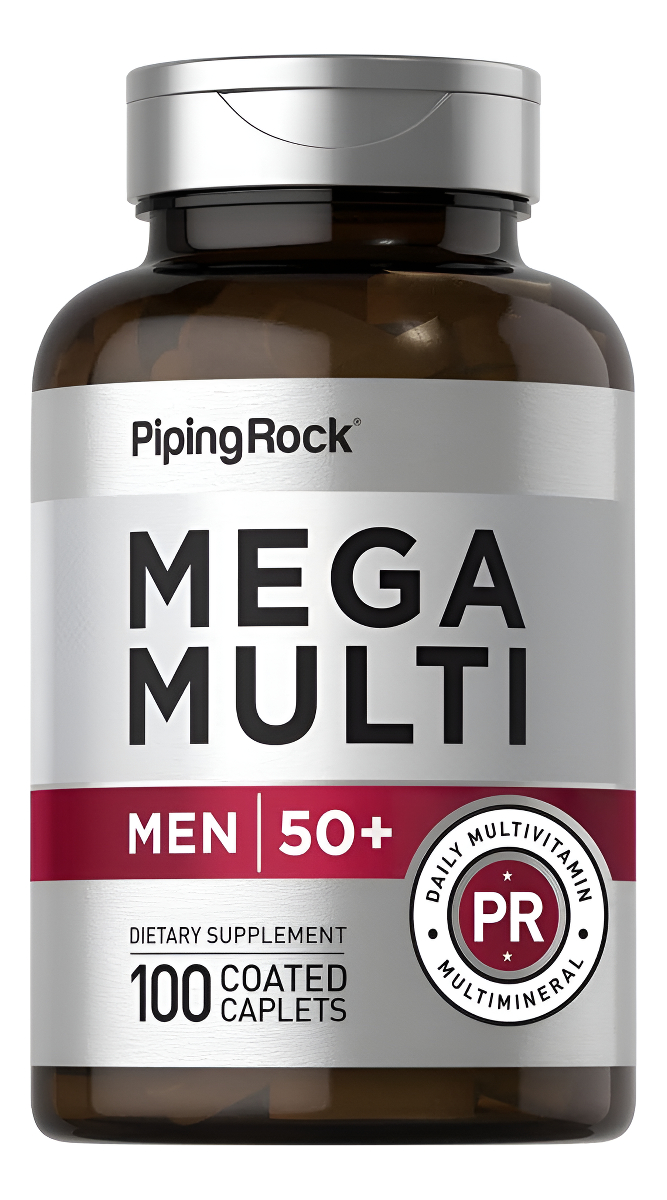Piping Rock Multivitamínico Para Hombres Mayores De 50 Años | 100 Cápsulas | Con Vitamina D3, Potasio, Folato |