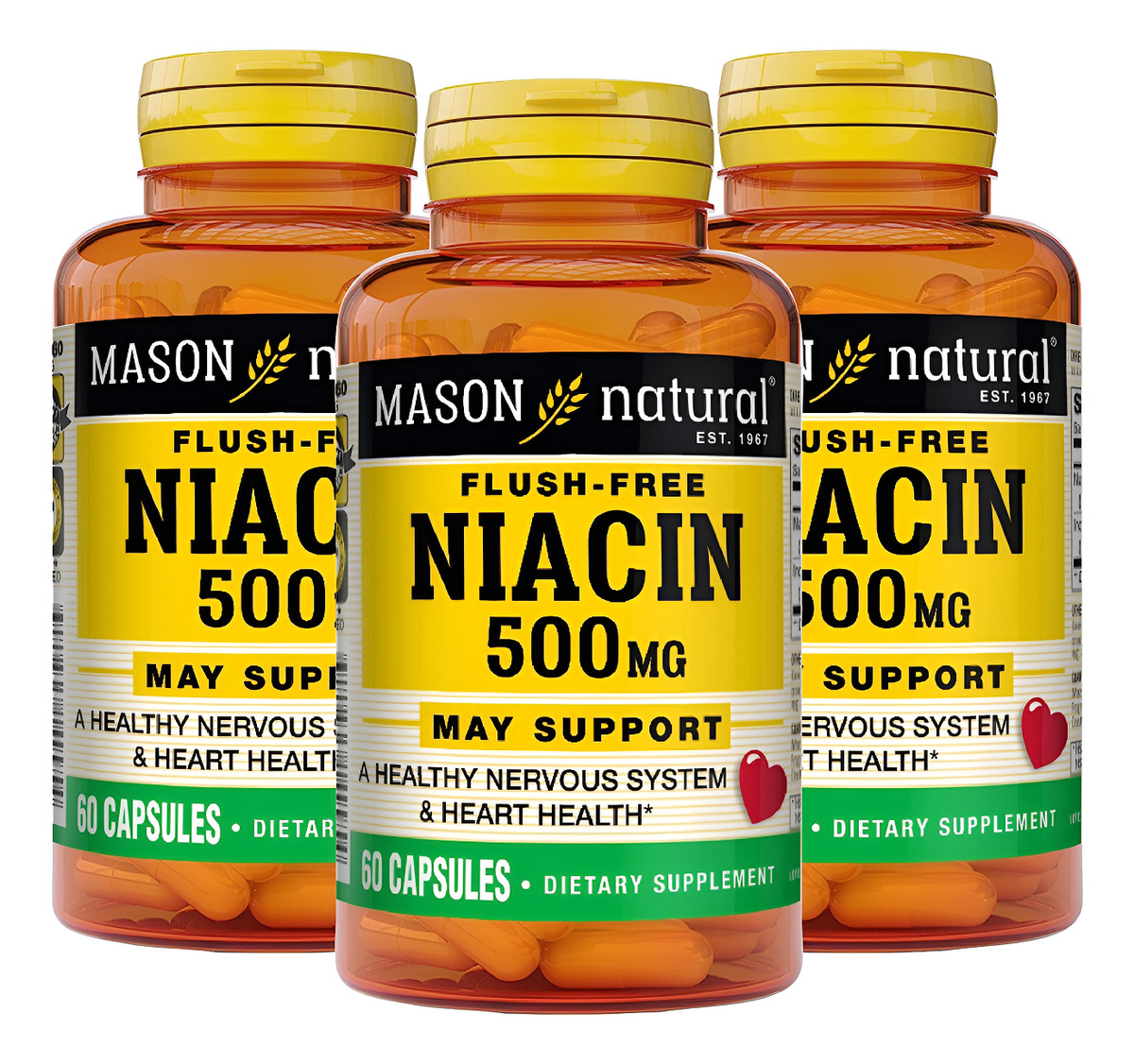 Mason Natural Niacin 500 Mg Flush Free: Admite Un Sistema Ne