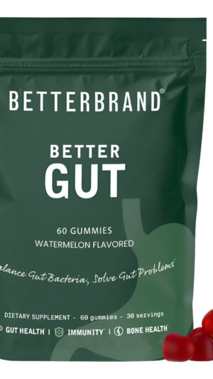 Betterbrand Better Gut Gummy, 60 Gomitas, Suplemento De Probióticos Para La Salud Intestinal, Apoyo Digestivo, Inmunidad