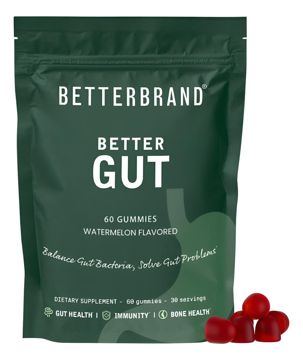 Betterbrand Better Gut Gummy, 60 Gomitas, Suplemento De Probióticos Para La Salud Intestinal, Apoyo Digestivo, Inmunidad