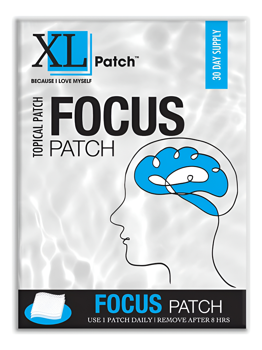 Xlpatch Focus Plus, 30 Parches Tópicos Multivitamínicos Para Apoyo De Enfoque Y Concentración Mental