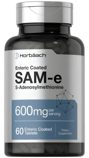 Suplemento Sam-e De 600 Mg | 60 Tabletas | S-adenosilmetionina | Fórmula Vegetariana | Sin Omg, Sin Gluten | Por Horbaa