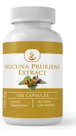 Ingredientes Originales Puros Mucuna Pruriens, (100 Cápsulas) Siempre Puro, Sin Aditivos Ni Rellenos, Verificado En Laboratorio