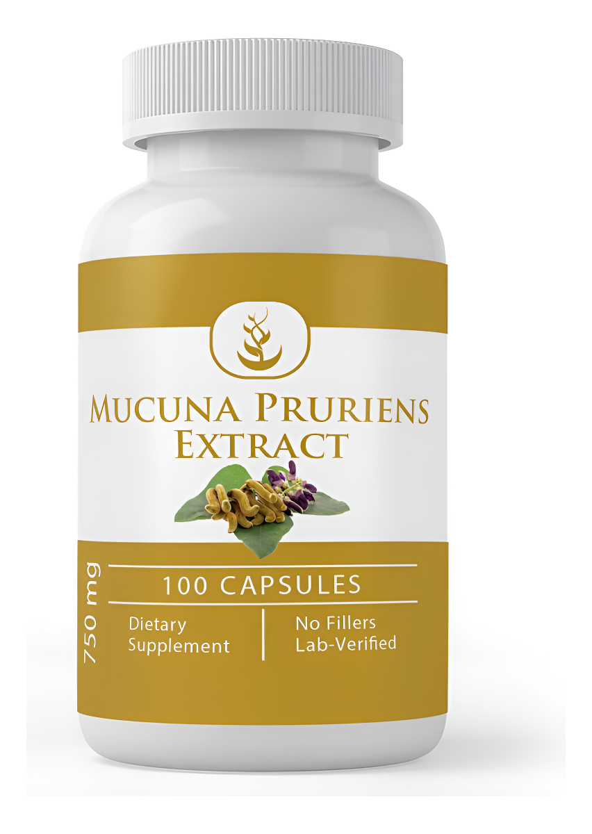 Ingredientes Originales Puros Mucuna Pruriens, (100 Cápsulas) Siempre Puro, Sin Aditivos Ni Rellenos, Verificado En Laboratorio