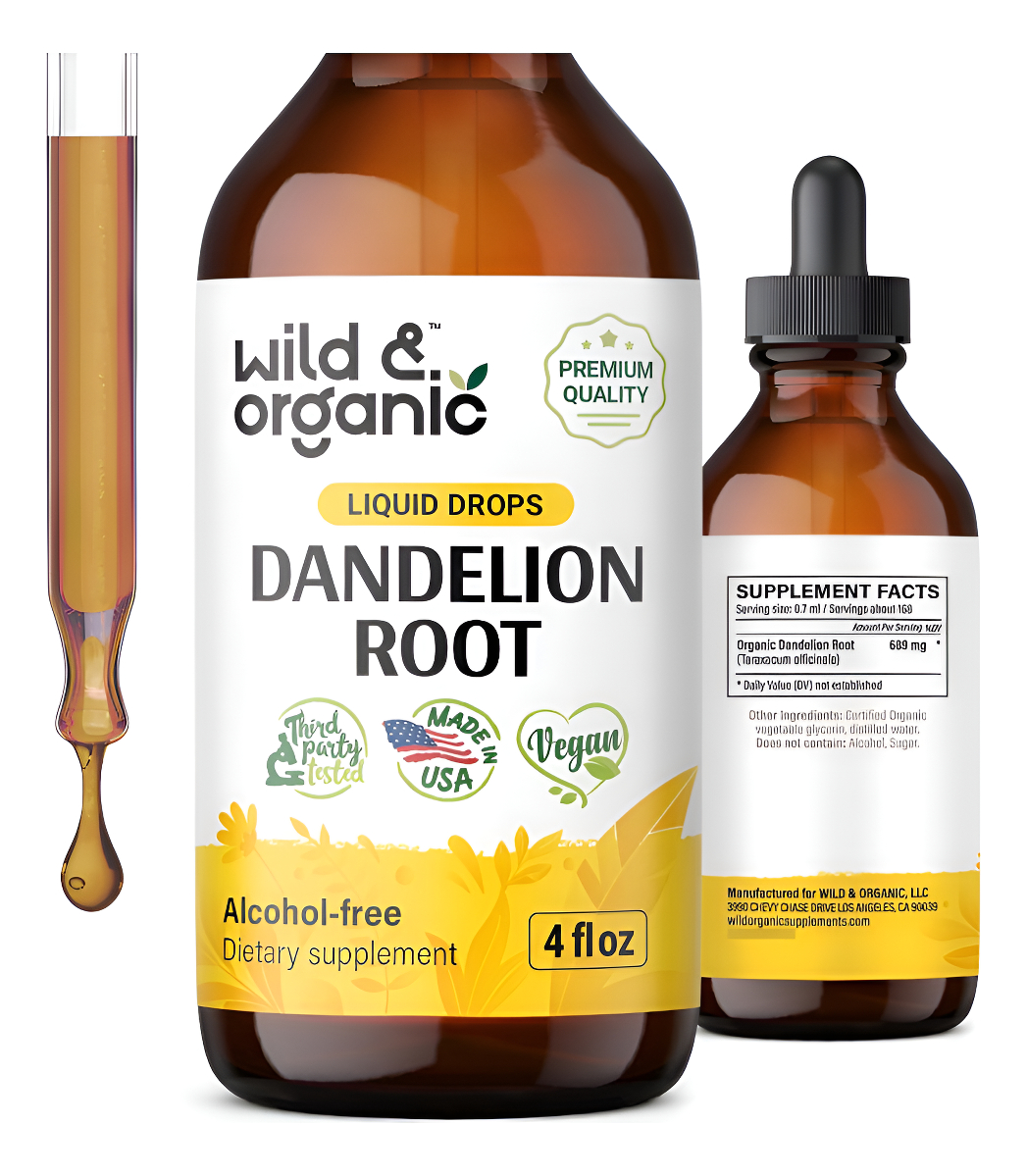 Extracto Líquido De Raíz De Diente De León Orgánico, Tintura De Raíz De Diente De León, Vegano, Sin Alcohol, Taraxacum