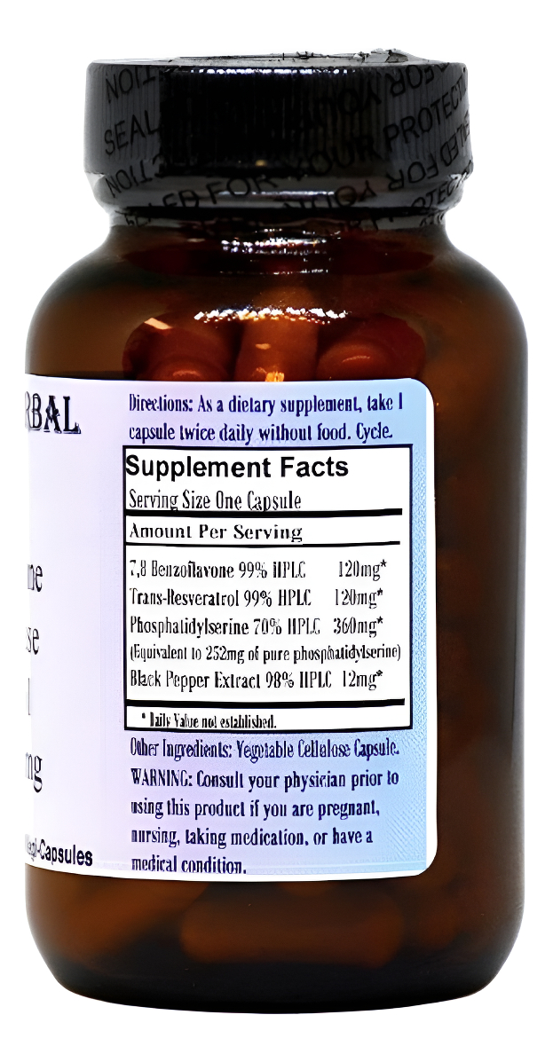Barlowe's Herbal Elixirs 7,8 Benzoflavona | Anti-aromatase | Complejo Anti-cortisol | 612 Mg | 60 Cápsulas Vegetales |