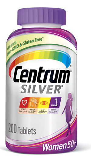 Suplemento Multivitamínico/multimineral Centrum Silver Para Mujeres, Con Vitamina D3, Para Mayores De 50 Años (200 Comprimidos)
