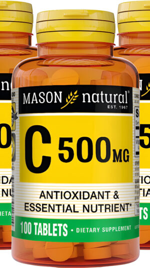 Mason Natural Vitamina C 500 Mg, Apoya El Sistema Inmunológico, 100 Tabletas (paquete De 3)