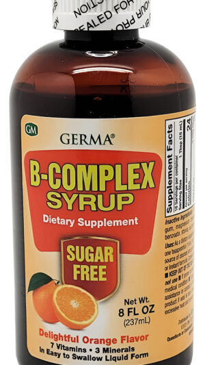 Germa Jarabe De Complejo B. Suplemento Dietético. Sin Azúcar. Sabor A Naranja. 8 Onzas