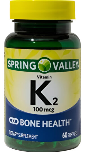 Spring Valley Vitamina K2, 100 Mcg, Salud Ósea, 60 Softgels
