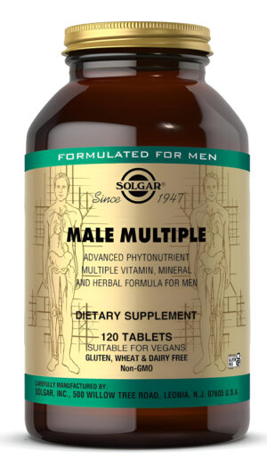 Solgar Male Multiple - 120 Tabletas - Fórmula Multivitamínica, Mineral Y Herbaria Para Hombres - Vegano, Sin Gluten Y S