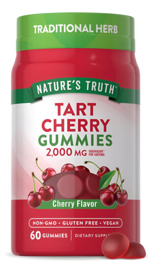 Nature's Truth Gomitas De Cereza Tart | 2000 Mg | 60 Unidades | Suplemento Vegano, Sin Omg Y Sin Gluten | Sabor A Cereza