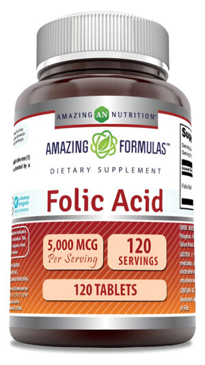 Fórmulas Increíbles De Ácido Fólico 5000 Mcg (5 Mg) 120 Tabl