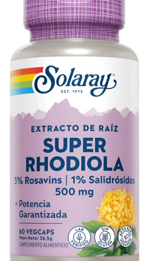 Solaray Super Rhodiola Extracto De Raíz De 500 Mg Vcapsules, 60 Unidades