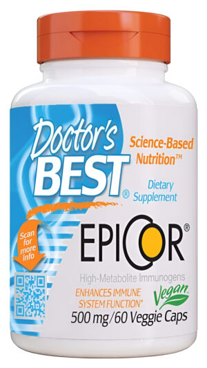 Doctor's Best Epicor, Defensa De La Salud Inmunológica, Sin Omg, Vegano, Sin Gluten, 500 Mg, 60 Vc (drb-00177)