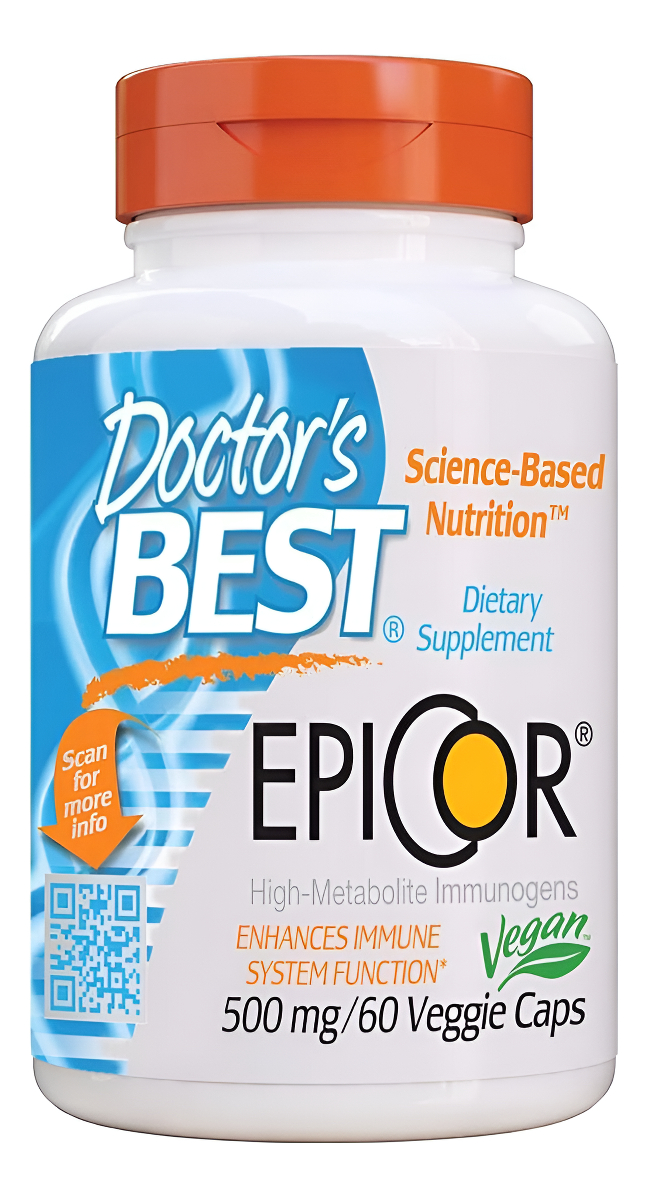 Doctor's Best Epicor, Defensa De La Salud Inmunológica, Sin Omg, Vegano, Sin Gluten, 500 Mg, 60 Vc (drb-00177)