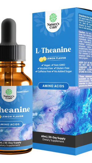 Gotas Líquidas De L-teanina De Alta Absorción, Suplemento Nootrópico Para El Enfoque Con L Teanina 200 Mg Por Porción Y