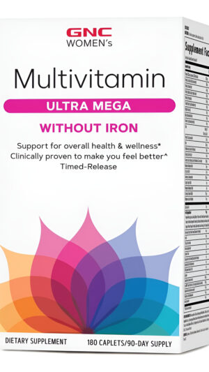 Multivitamínico Ultra Mega Para Mujeres De Gnc Sin Hierro | Suplemento Vitamínico Diario 180 Cápsulas