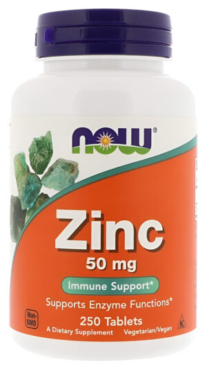 Zinc  50 Mg  250 Tabletas Now Foods Gran Mineral