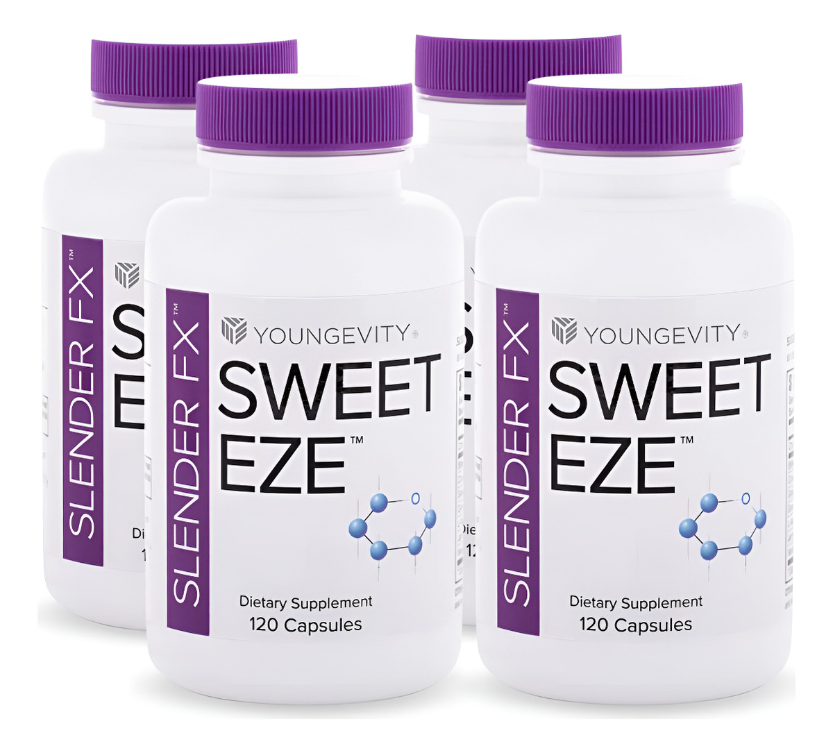Youngevity Slender Fx Sweet Eze, 120 Cápsulas, Paquete De 4