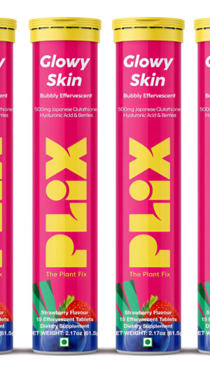 Plix Suplemento De Glutatión De 500 Mg Comprimidos Efervescentes Con Vitamina C, E Y Ácido Hialurónico, Piel Clara Con