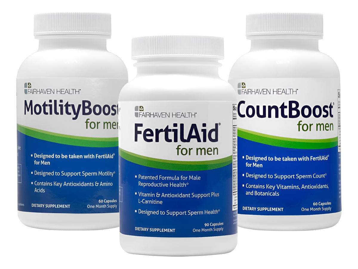 Fertilaid Para Hombres, Motilityboost, Countboost Bundle - Pila De Fertilidad Masculina Con Fórmula Preconcepción De Vi