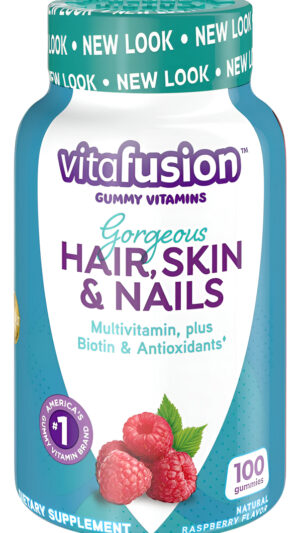 Vitafusion Gorgeous Hair 100 Gomitas Multivitamínicas Para El Cabello, Uñas, Piel, Con Biotina Y Vitaminas Antioxidantes